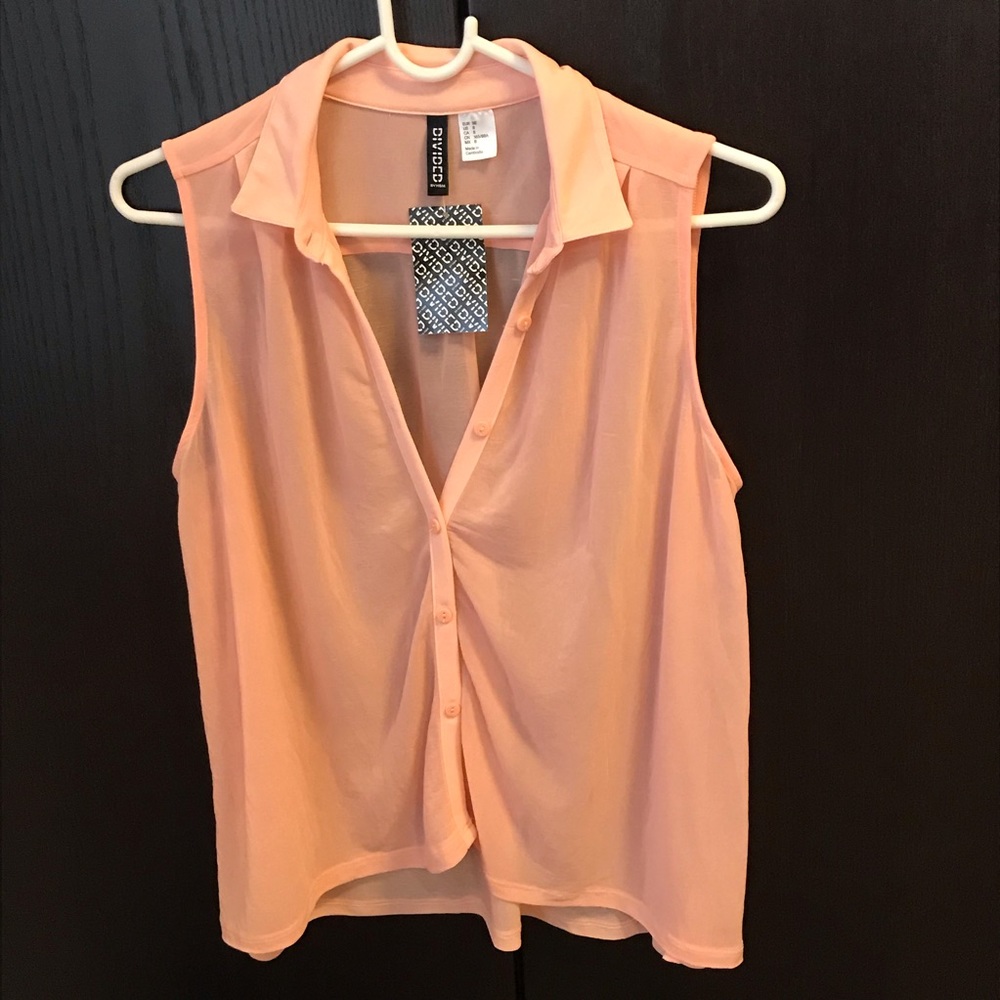 H&M Divided - Sheer Sleeveless Button Down Top